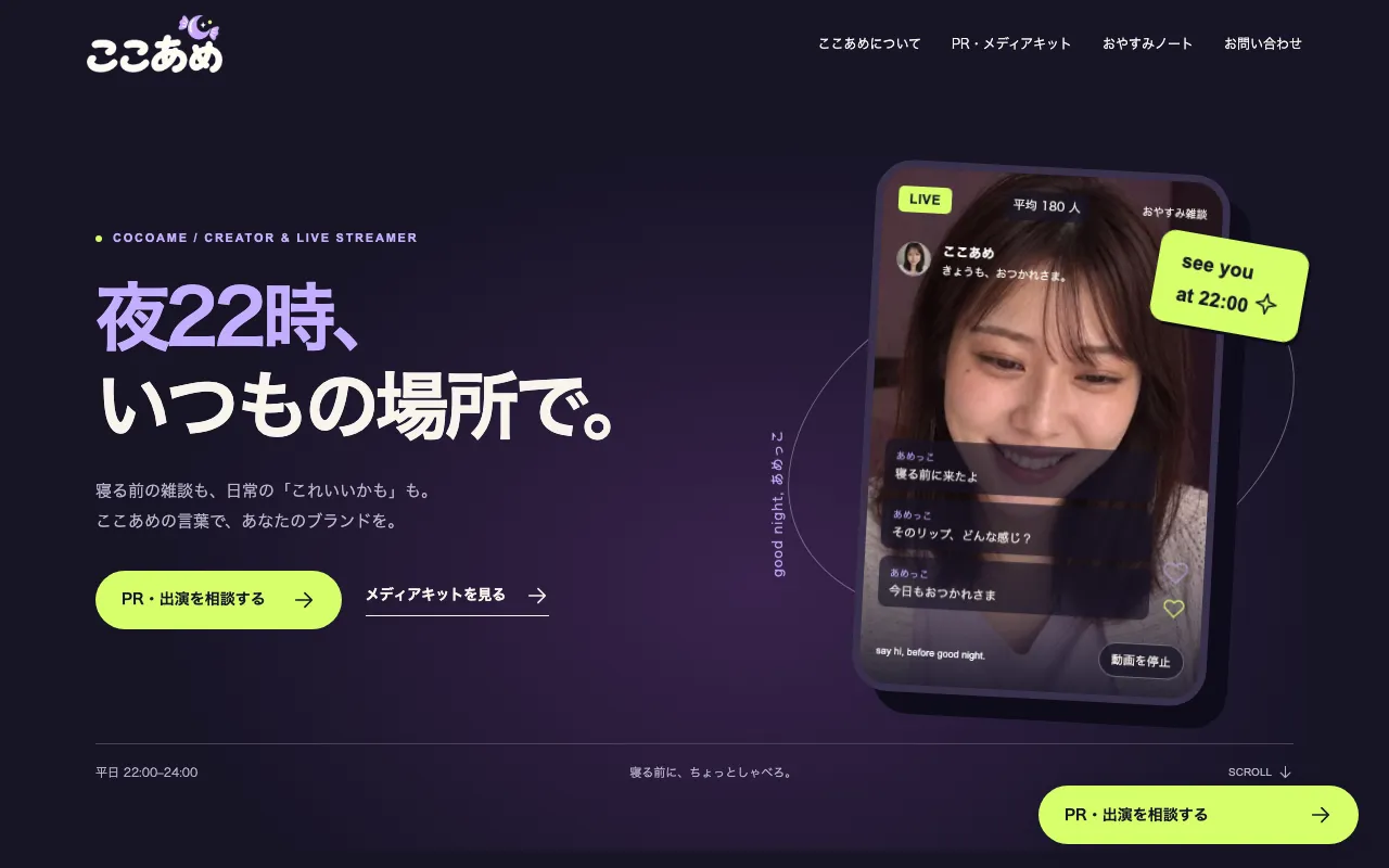 ここあめのPC表示